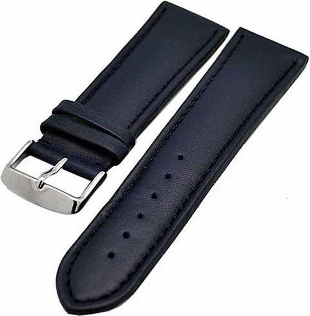 Uhrenarmband Kalbslederband Dunkelblau Ton in Ton 22mm sportliche Optik