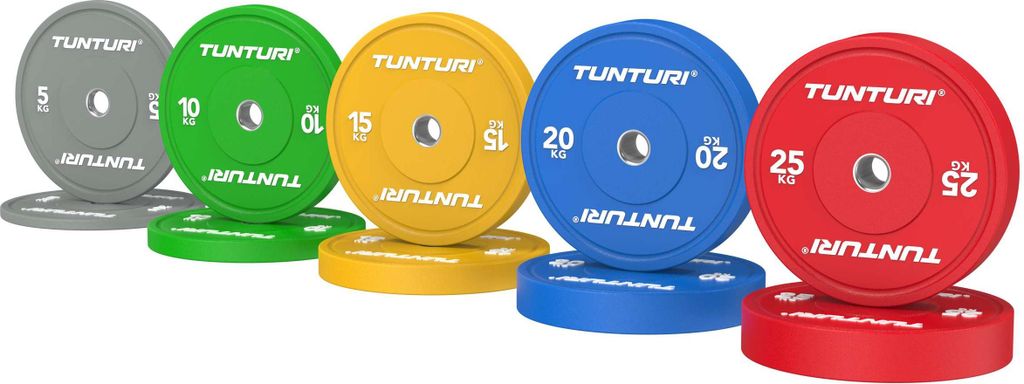 Tunturi Platinum Bumper Plates - Hantelgewichte - Hantelscheiben - Set 150 kg