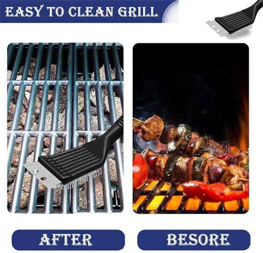 Reinigungsbürste und Schaber für Edelstahl-Grillrost-Ovenreiniger