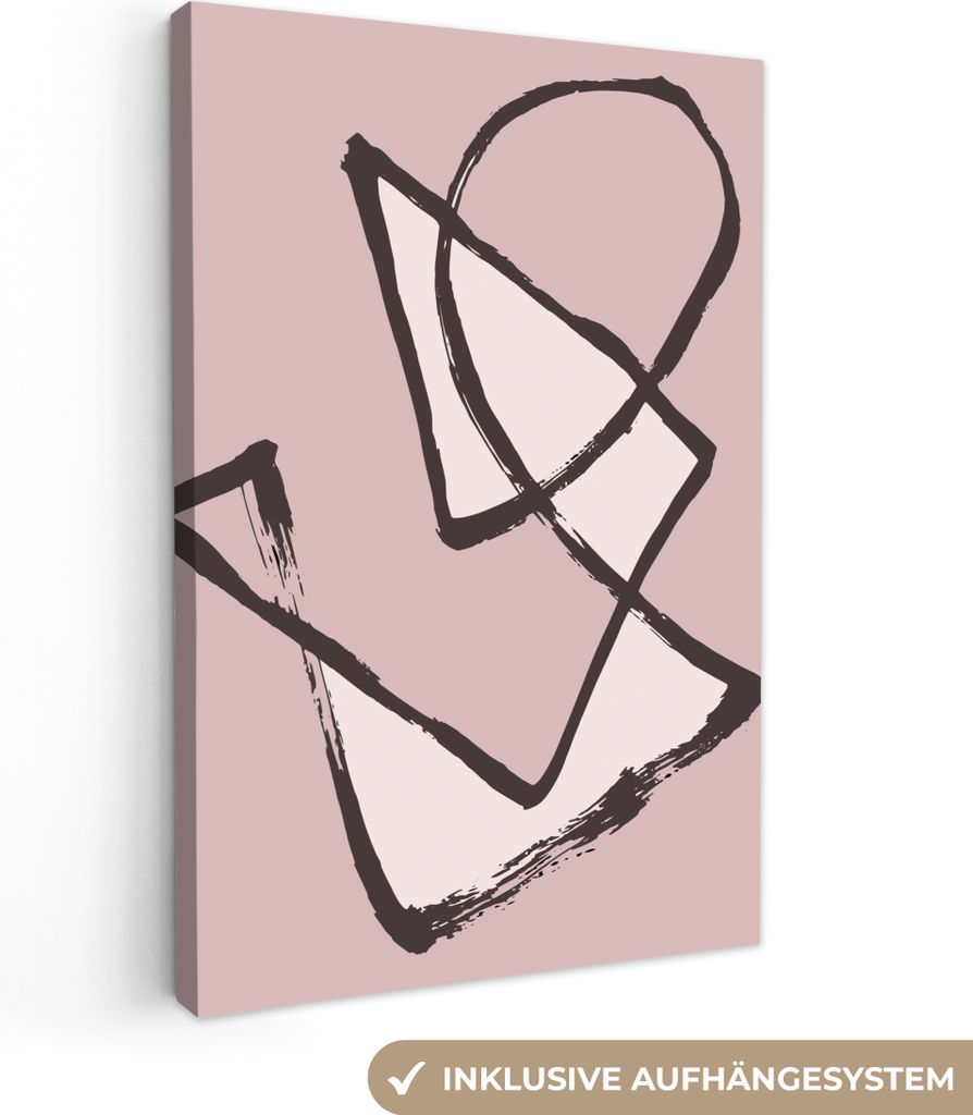 OneMillionCanvasses - Leinwandbilder - 90x140 cm, Linienkunst - Pastell - Formen - Abstrakt, Wandbilder Kunstdruck Wanddekoration - Foto auf Lein...