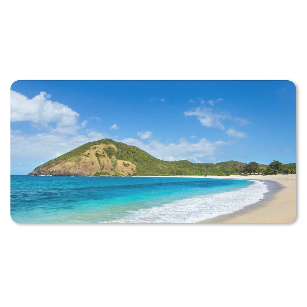 MuchoWow Mauspad Mousepad Meer - Tropen - Strand - Pflanzen 60x30 cm - Mousepads - Maus Mat - Pad - Mausunterlage - Nachhaltig