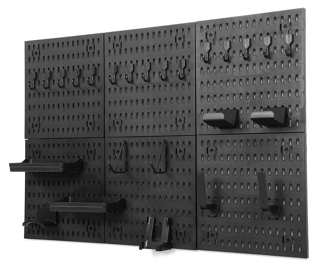 Panneau de rangement perforé noir haute capacité charge modulaire 60x40 - 2