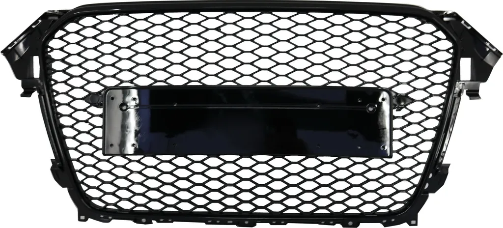 Grille de Calandre Audi A4 B8 : Look RS Noir Brillant avec Caches PDC