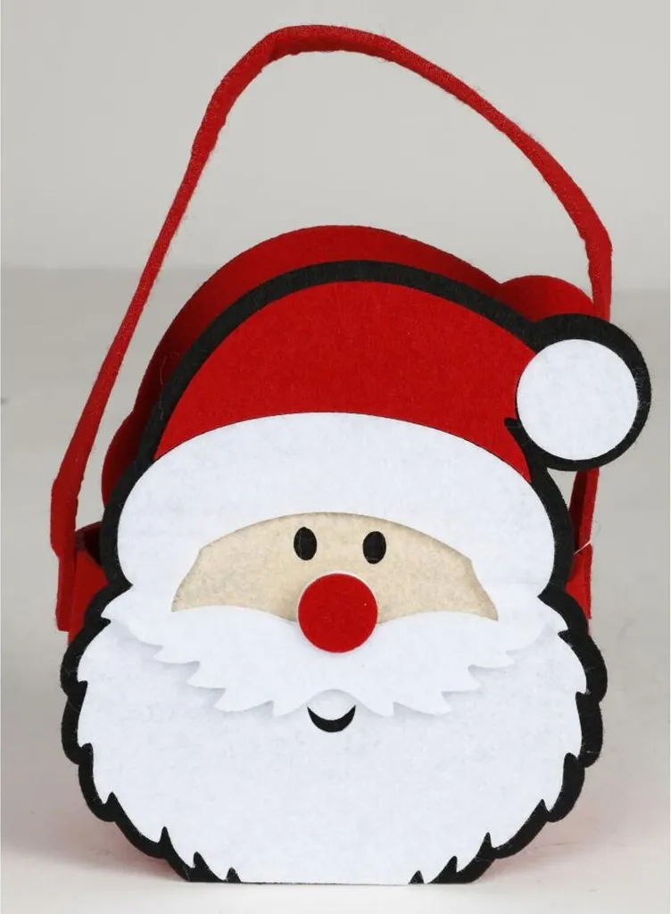 16 Sacs Cadeaux de Noël en Feutre 23x10cm - Pochette Festive Rouge
