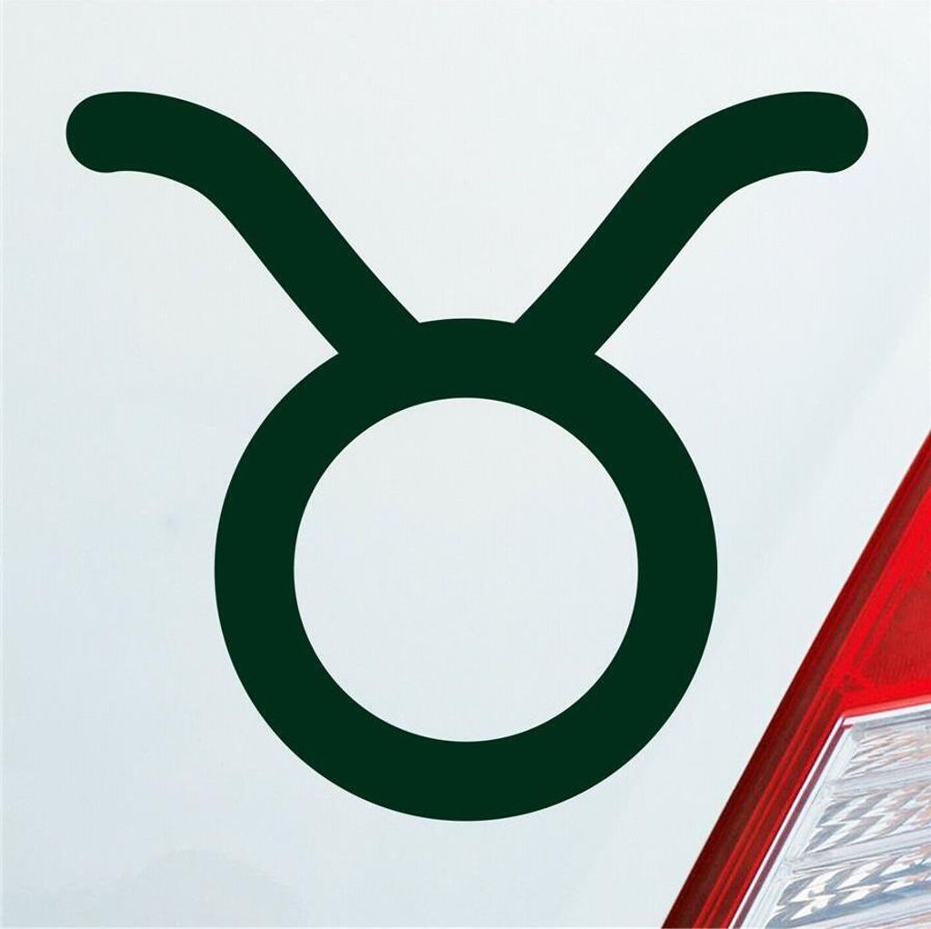 Auto Aufkleber Taurus Stier Sternzeichen Sterne Horoskop 11x10 cm Dunkelgrün Sticker Heckscheibenaufkleber