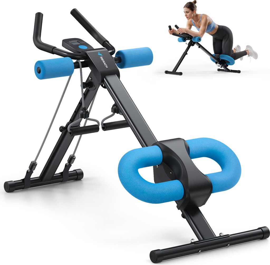 Multifunktionaler klappbarer Bauchmuskeltrainer – LCD-Display, 5 Höheneinstellungen & 2 Neigungswinkel, ergonomisch, bis 120 kg, Ganzkörpertrai...