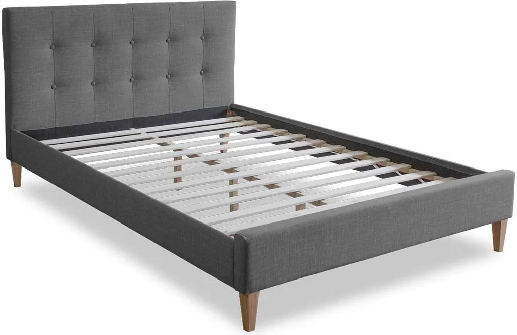 Lit King Size 180x200 cm Gris Sommier Inclus pour un Sommeil Réparateur