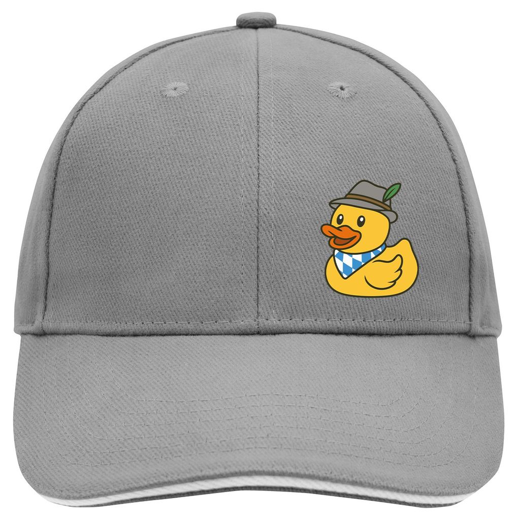 Huuraa Cappy Mütze Quietscheente Bayern Gummiente Dark Grey/White Baumwolle 6-Panel Kappe Geschenkidee