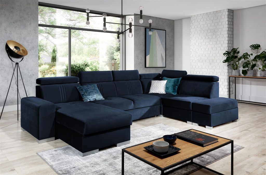 Wohnlandschaft Schlafsofa NOLAN ink USB Stoff Monolith Produktbild 