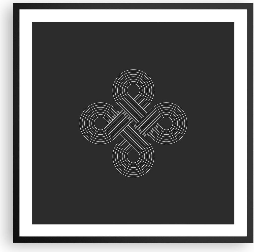Gerahmtes Poster - Schwarzer Rahmen - Symbol Schleife Unendlichkeit - 60x60 cm - Wand Bild - Wanddeko - Wandbilder - Kunstposter - Wandposter - Bil...
