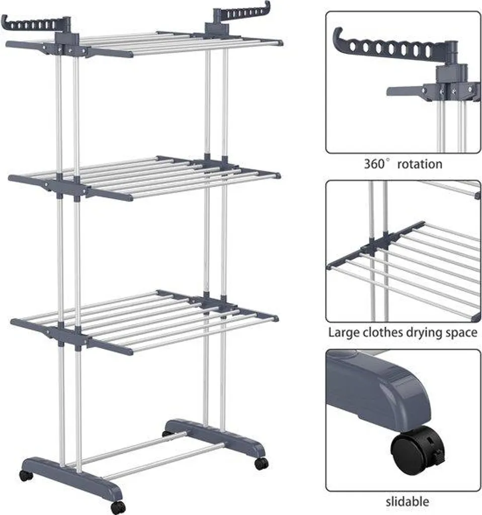 Tour de séchage verticale pliable pour en finir avec l'encombrement