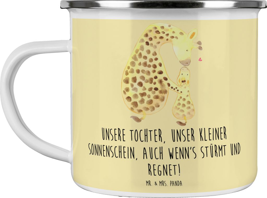 Mr. & Mrs. Panda becher emaille Tochter Sonnenschein - Gelb Pastell - Geschenk, Tasse, Teetasse, einzigartige Designs, Outdoor, Motivtasse, Freude,...