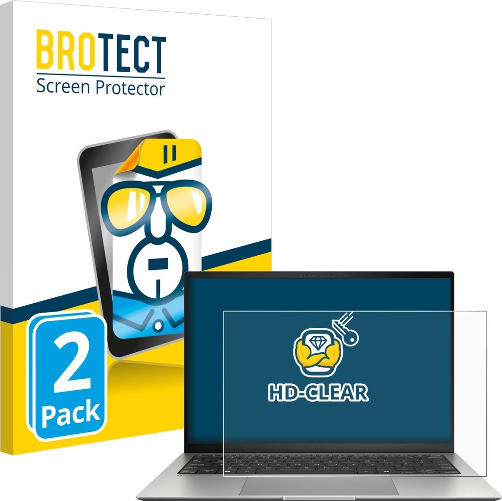 2x Für ASUS ZenBook S 13 OLED UX5304 Schutzfolie BROTECT Displayschutz Display Schutz Folie Klar Transparent