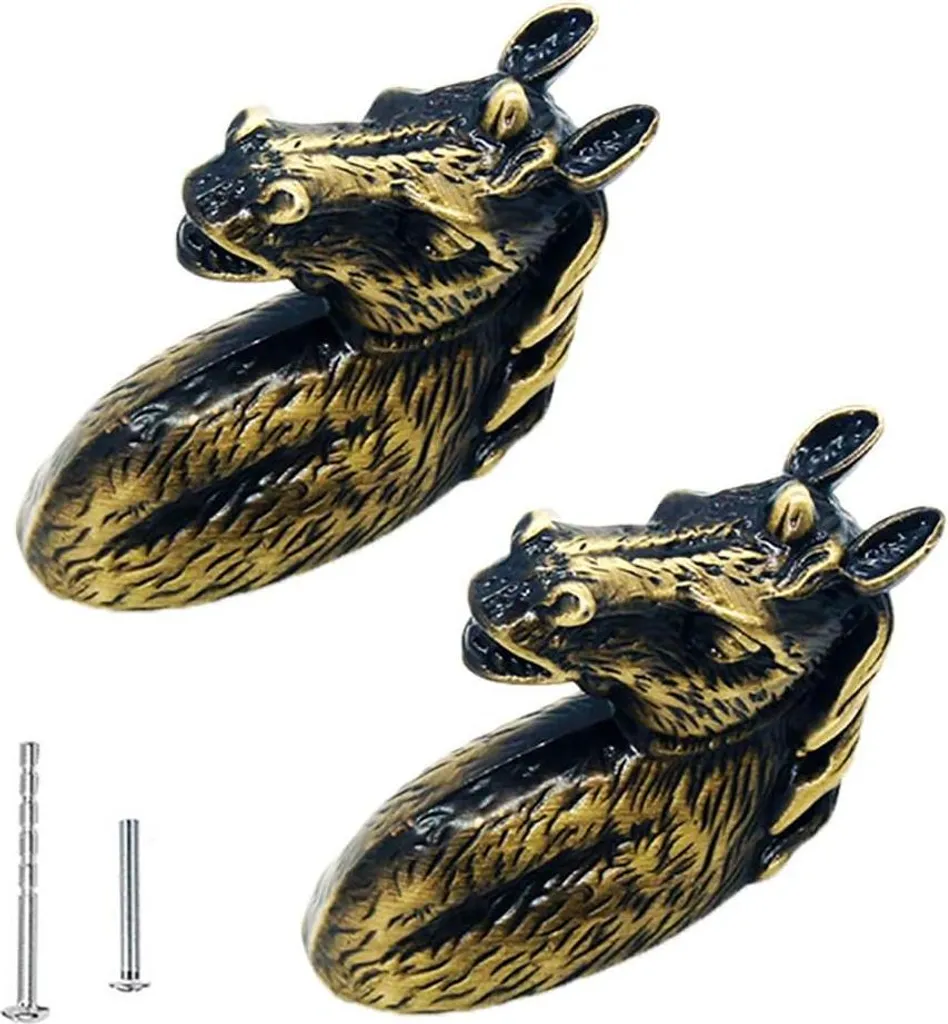 Poignées Rétro Tête de Cheval Bronze pour Rénover Armoire et Buffet
