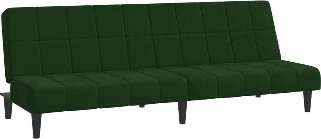 Schlafsofa 2-Sitzer Dunkelgrün Samt