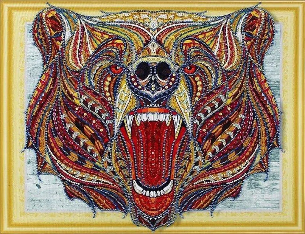 Broderie en diamant Ours terrible 47x57 cm - Kit complet Diamond Painting