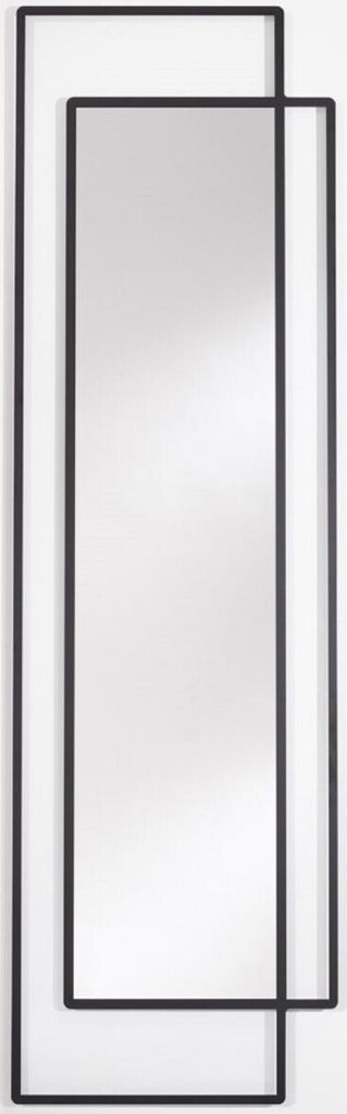 Casa Padrino Designer Wandspiegel Schwarz 50 x H. 170 cm - Wohnzimmer Spiegel - Garderoben Spiegel - Designer Spiegel - Luxus Kollektion