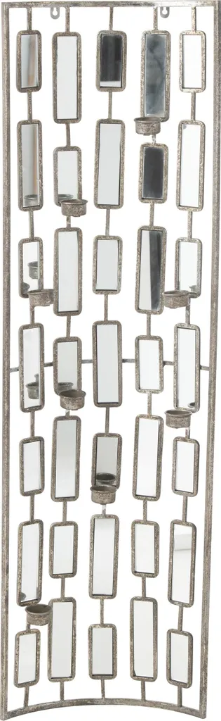 Porte-bougie Miroir pour Ambiance Chaleureuse J-Line Métal Gris