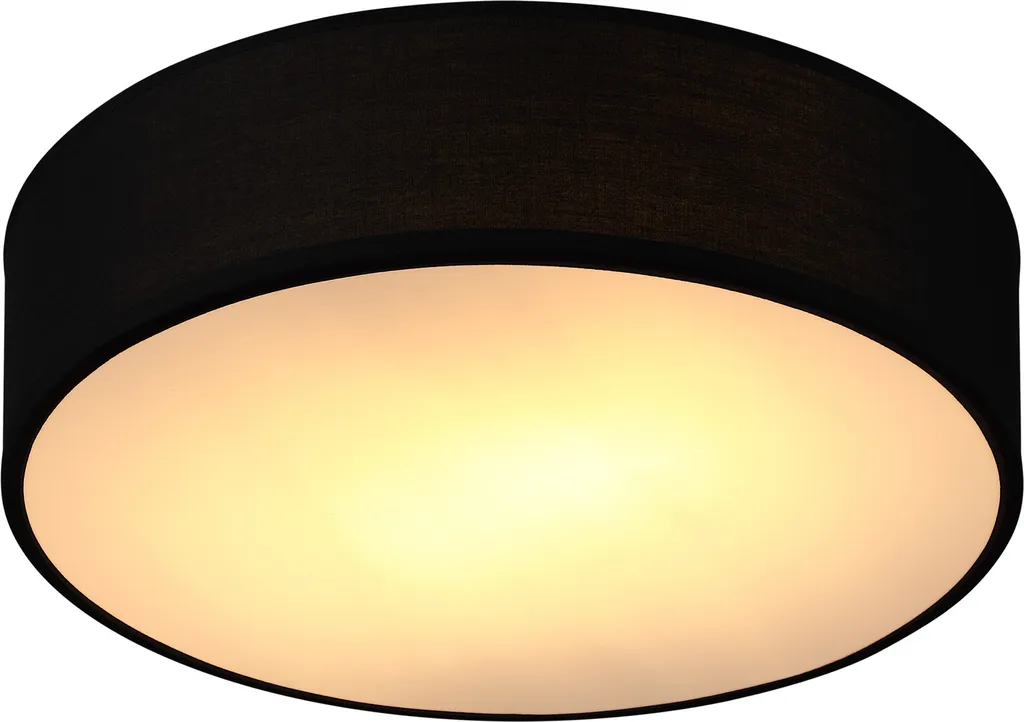 Lampadario Monzana 38cm E27 Stoffa Nero - Luce Soffitto 40W 2 Luci