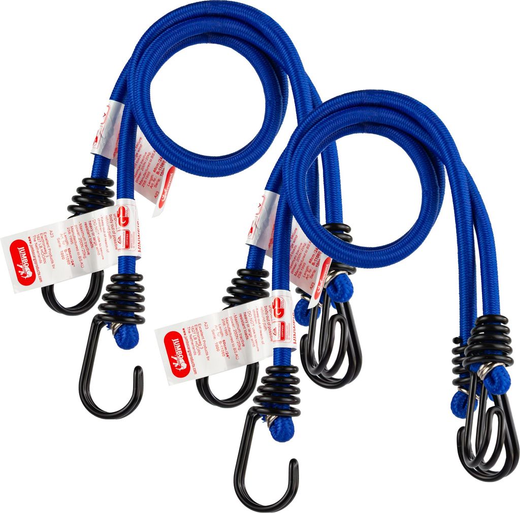 Jumbo Spanngummi 2 Paar (4 Stück) 60cm 20Kg 2 Haken