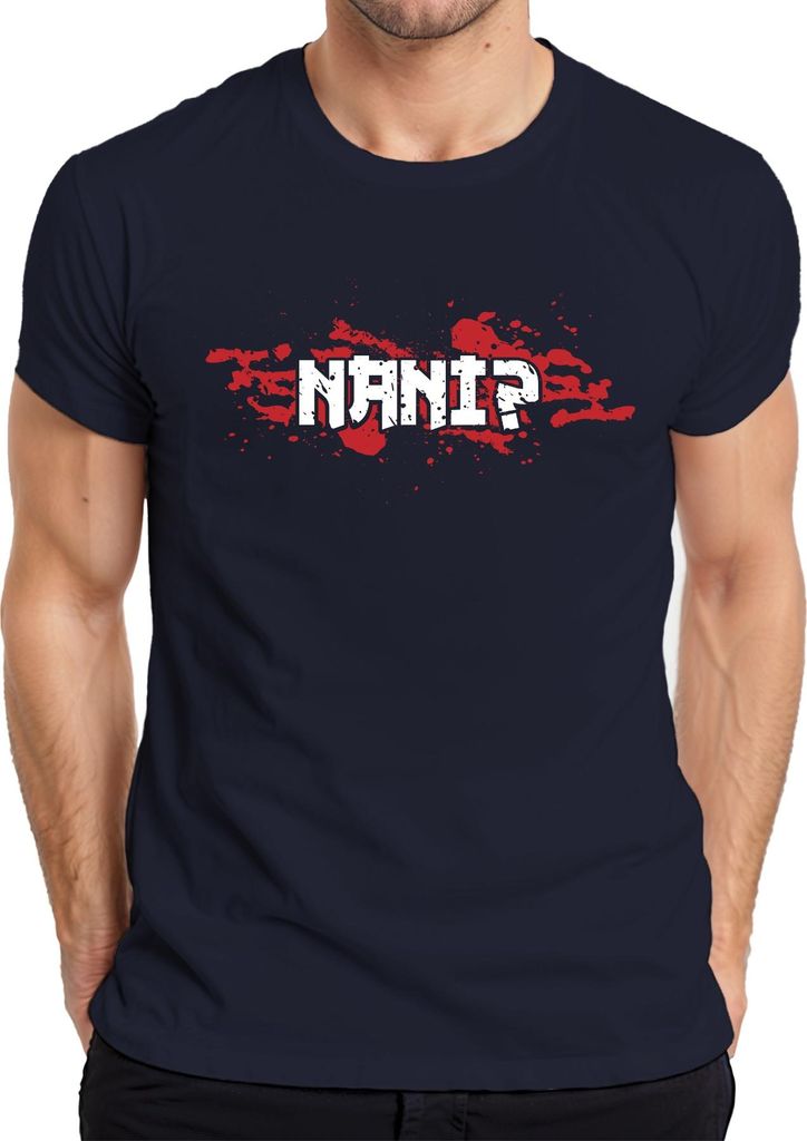 NANI? Anime Manga Ästhetik Otaku Japan Meme Gaming Japanisch Herren T-Shirt, Navy, XL