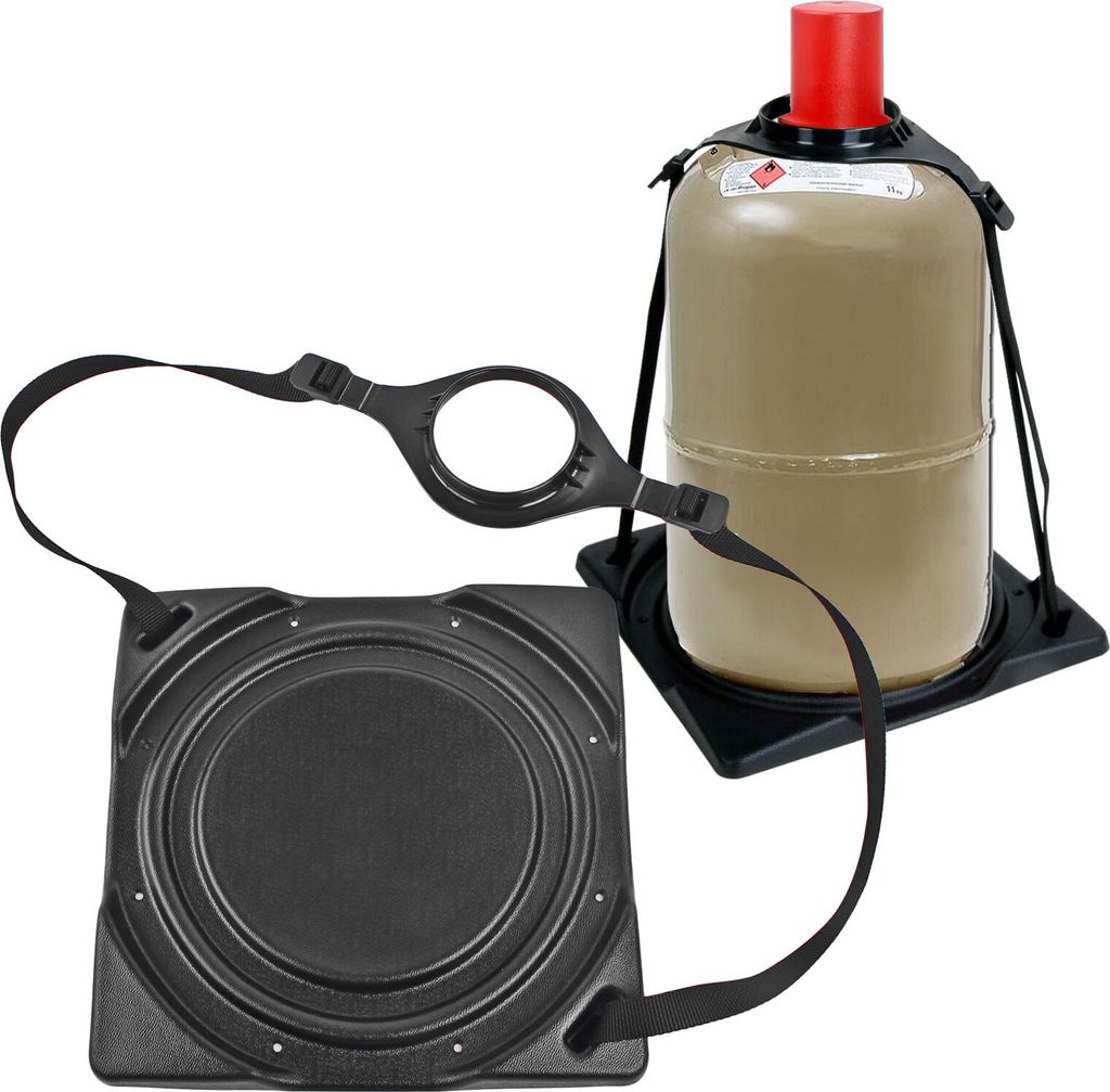 2x Gasflaschenhalter Froli ® schwarz passend für 5 oder 11 Produktbild 