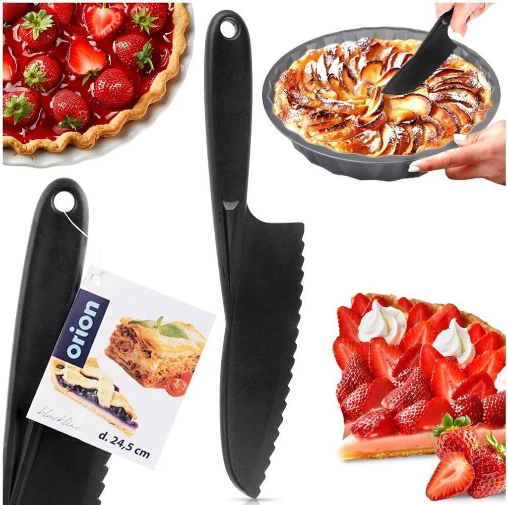 Tortenmesser mit Wellenschliff, schwarz, BLACKLINE, 24,5 cm