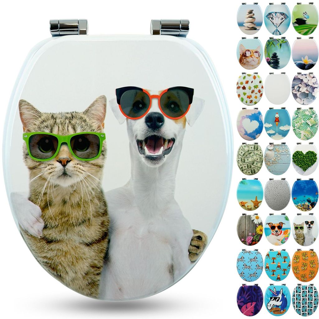 Sanfino® Premium WC Sitz "Cat & Dog" hochwertiger Produktbild 