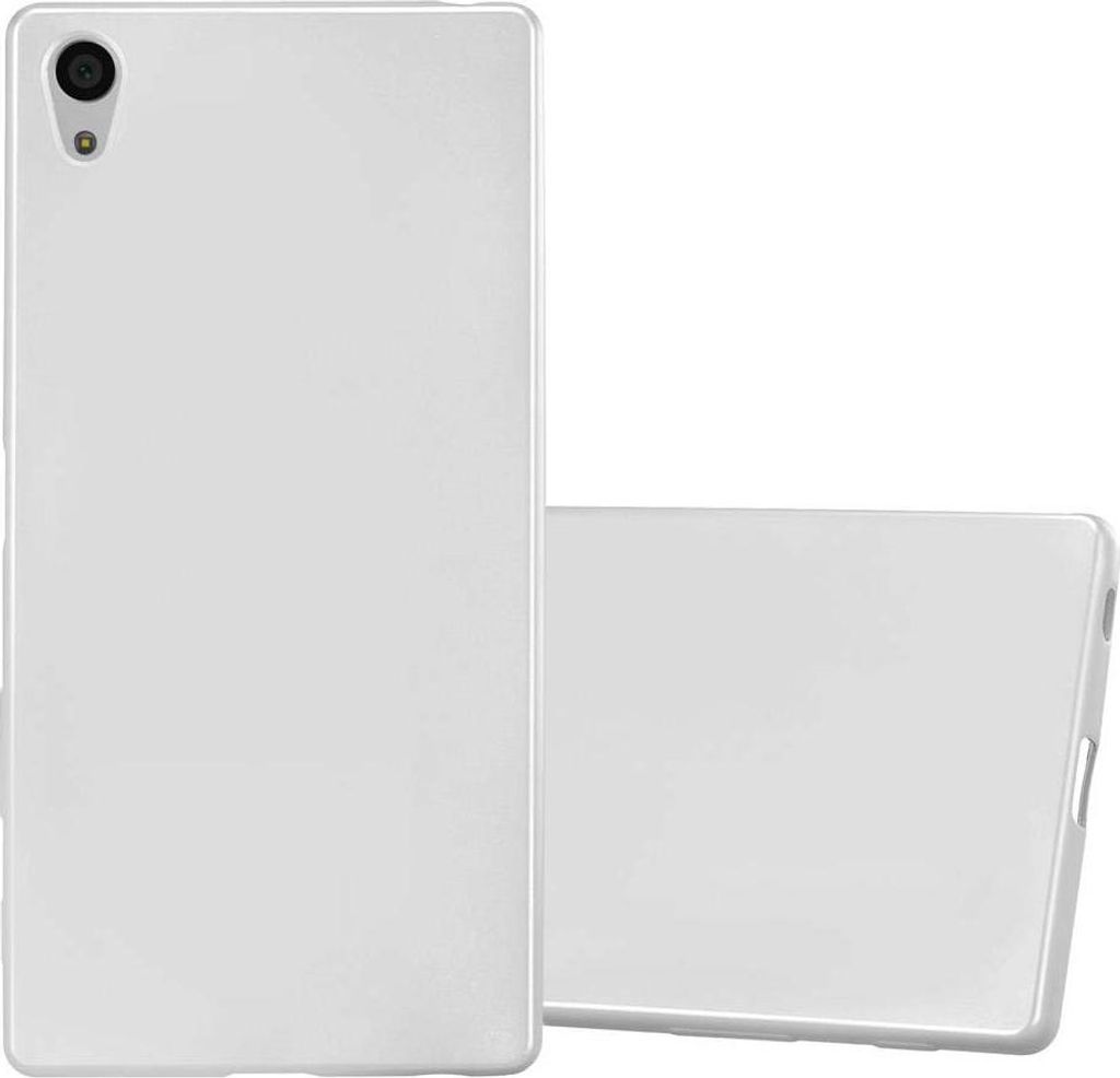 Cadorabo Schutzhülle für Sony Xperia Z5 PREMIUM Hülle in Silber Handyhülle TPU Silikon Etui Cover Case