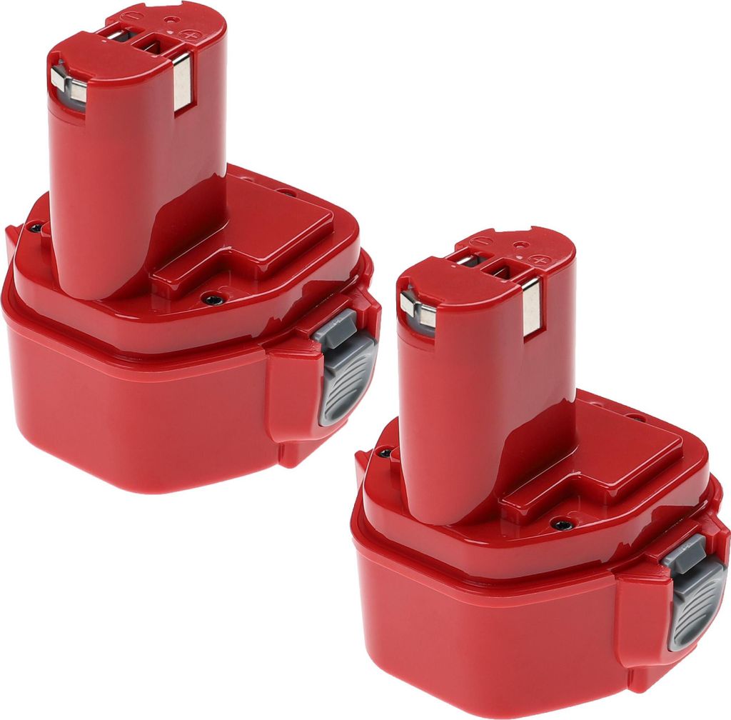 EXTENSILO 2x Akku Ersatz für Makita 192598-2, 192597-4, 1234, 1233, 1250, 192536-4, 1235, 1235F, 1222, 1220 für Werkzeug (3300 mAh, NiMH, 12 V)