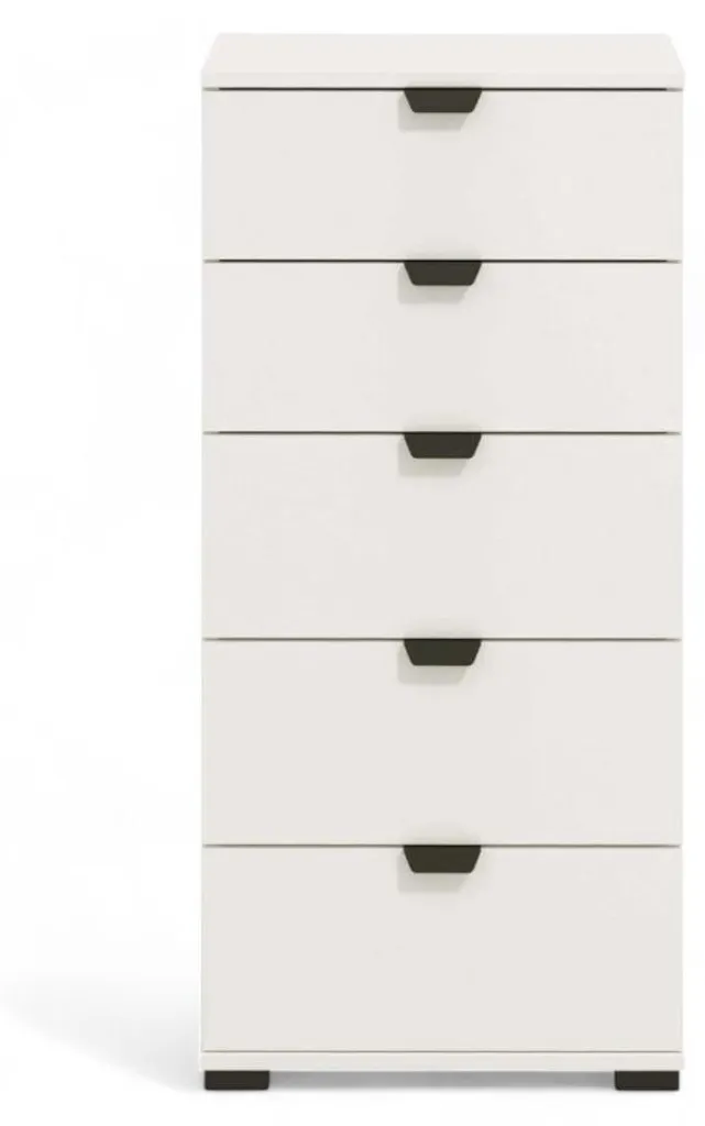 Commode moderne en aggloméré bilaminé blanc mat, 45x40x95 cm Duero