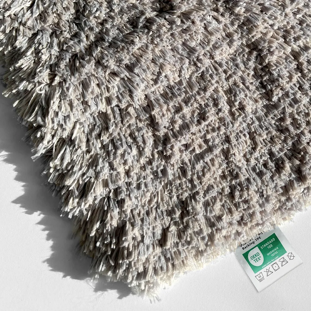 Tappeto Bagno 60x90 Amour Cherry Brown Shaggy Lavabile e Sicuro
