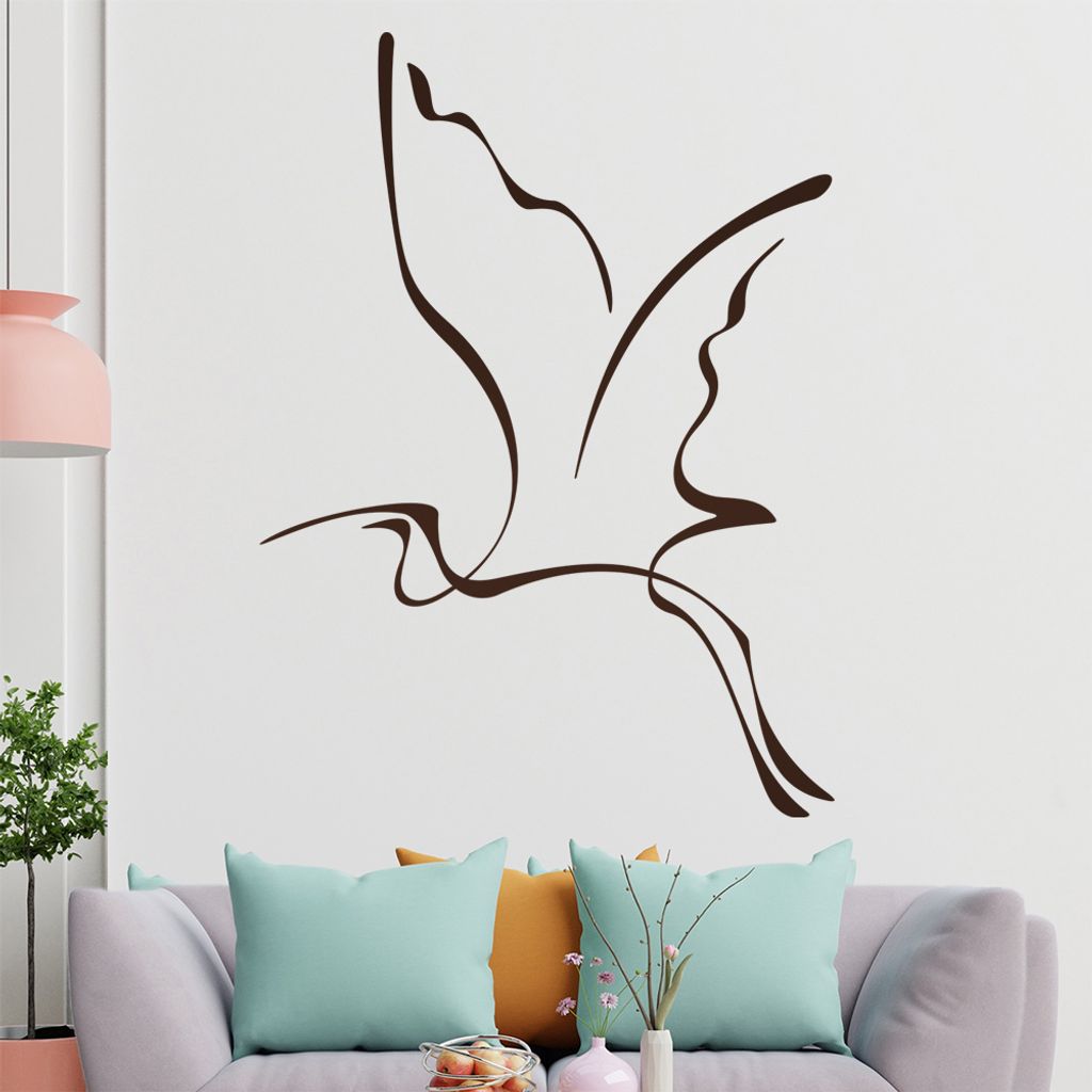 Fliegender Vogel Linien Wandtattoo in 6 Größen - Wandaufkleber Wall Sticker - Dekoration, Küche, Wohnzimmer, Schlafzimmer, Badezimmer