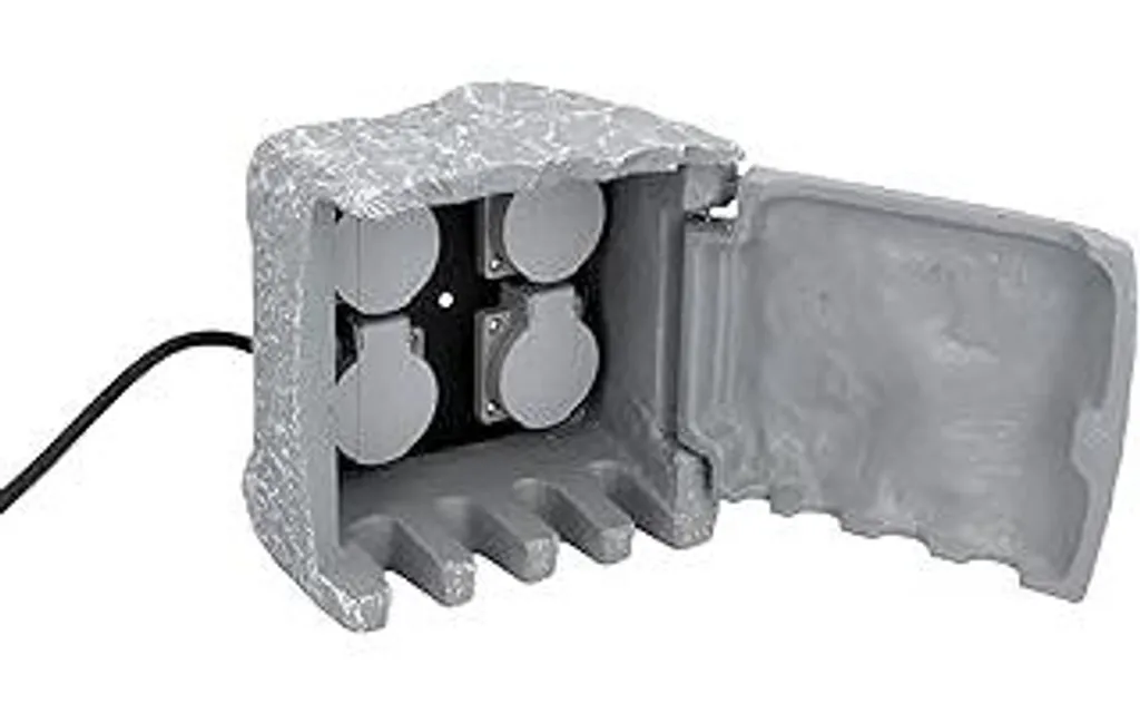 UNITEC Cubo 4 Prese da Esterno WiFi - Multipresa IP44 Look Granito