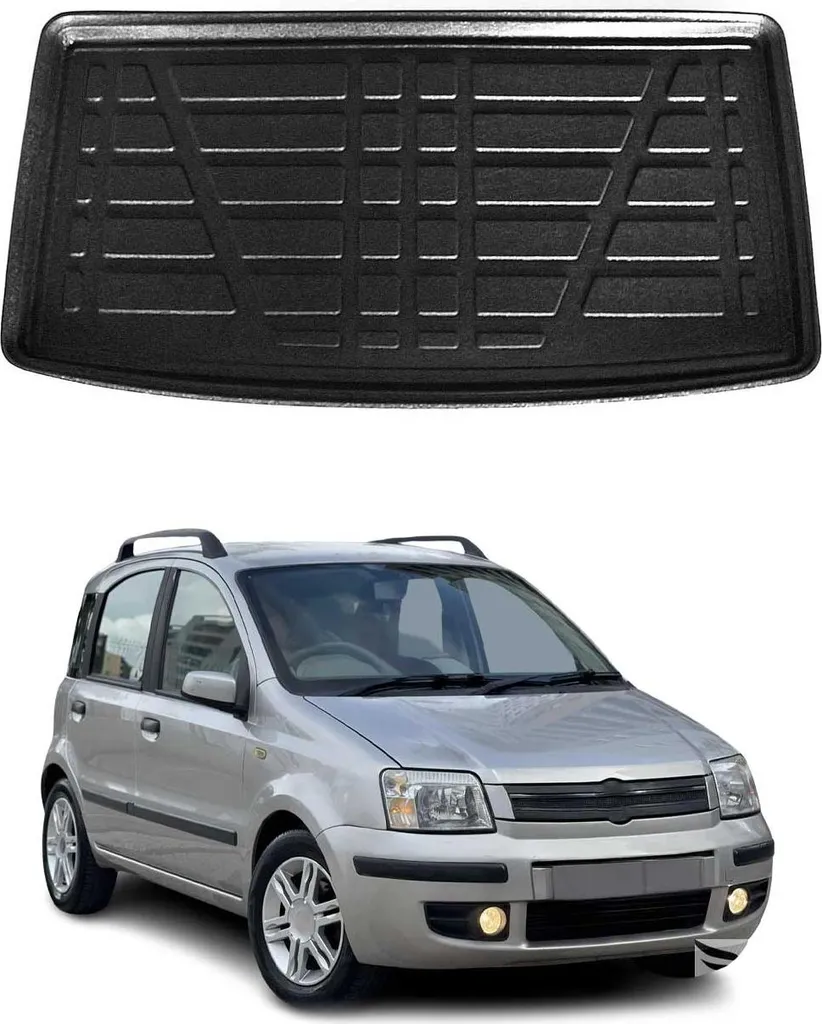 Tappeto Bagagliaio Fiat Panda 169 Antiscivolo Gomma TPE Nera 2003-2012