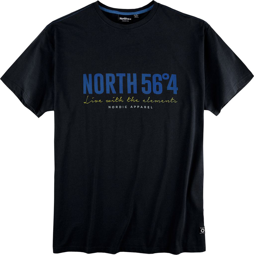 North Latitude T-Shirt Logoprint schwarz Übergröße