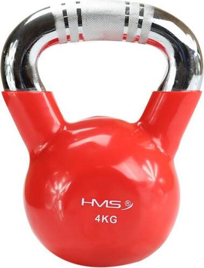 Ktc08 Red Verchromter Griff Gerändelt Kettlebell Aus Gusseisen Hms