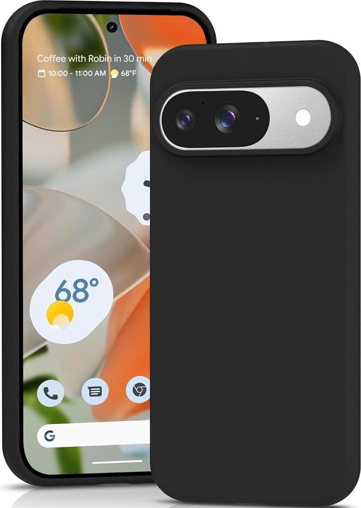 Hülle für Google Pixel 9 Handy Schutz Cover Silikon Gel Case Handyhülle, schwarz