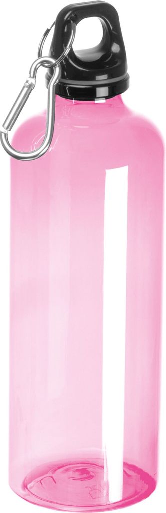 Sporttrinkflasche mit Karabinerhaken / 600ml / Farbe: pink Produktbild 