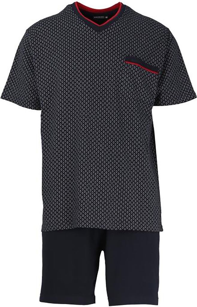 GÖTZBURG Herren Shorty, kurzarm, Baumwolle, Single Jersey, navy bedruckt Größe: 64