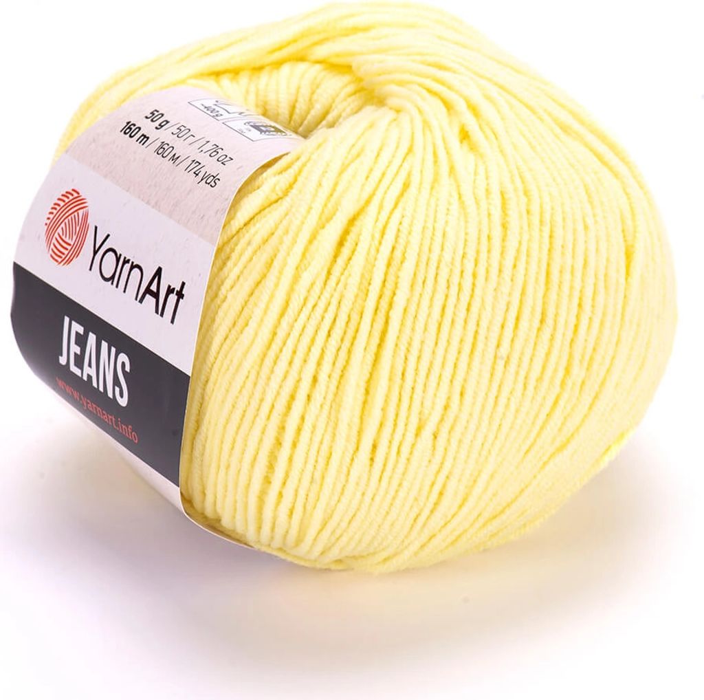 A ball of yellow yarn with a label.