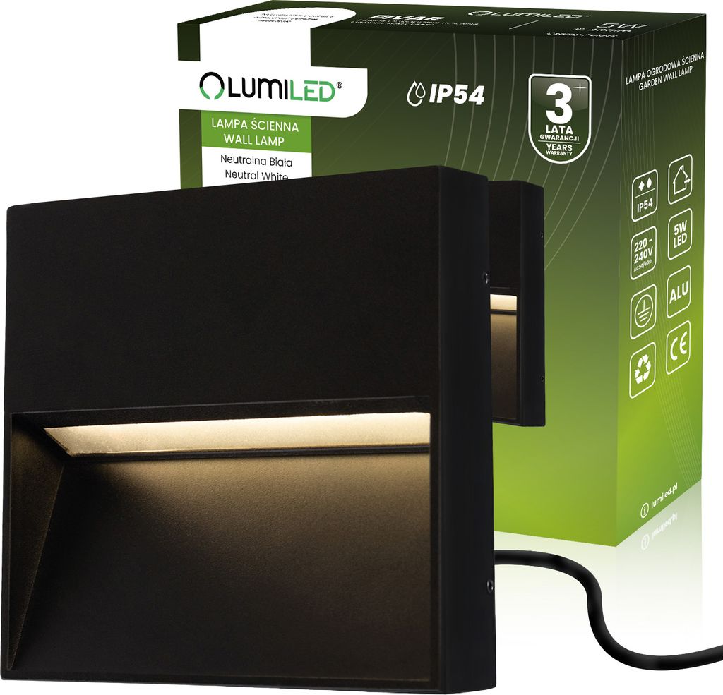 LUMILED vonkajšie nástenné svietidlo 5W moderné 230V 4000 K Obrázok produktu 
