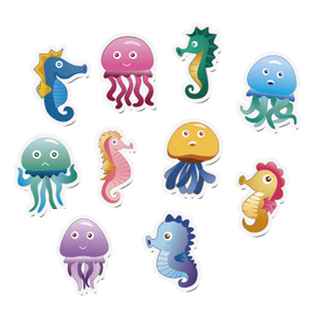 10 pcs Anti-Rutsch Sticker Badewanne Sticker Meerestiere Produktbild 