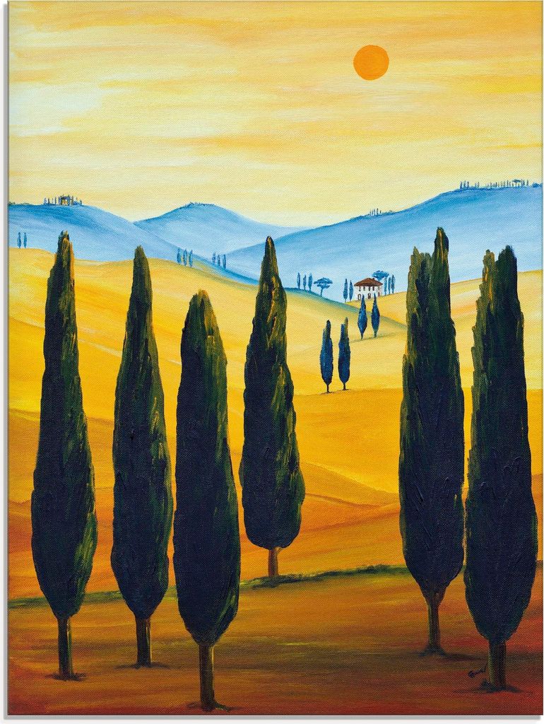 ARTland Glasbild Sehnsucht nach der Toskana Größe: 45x60 cm