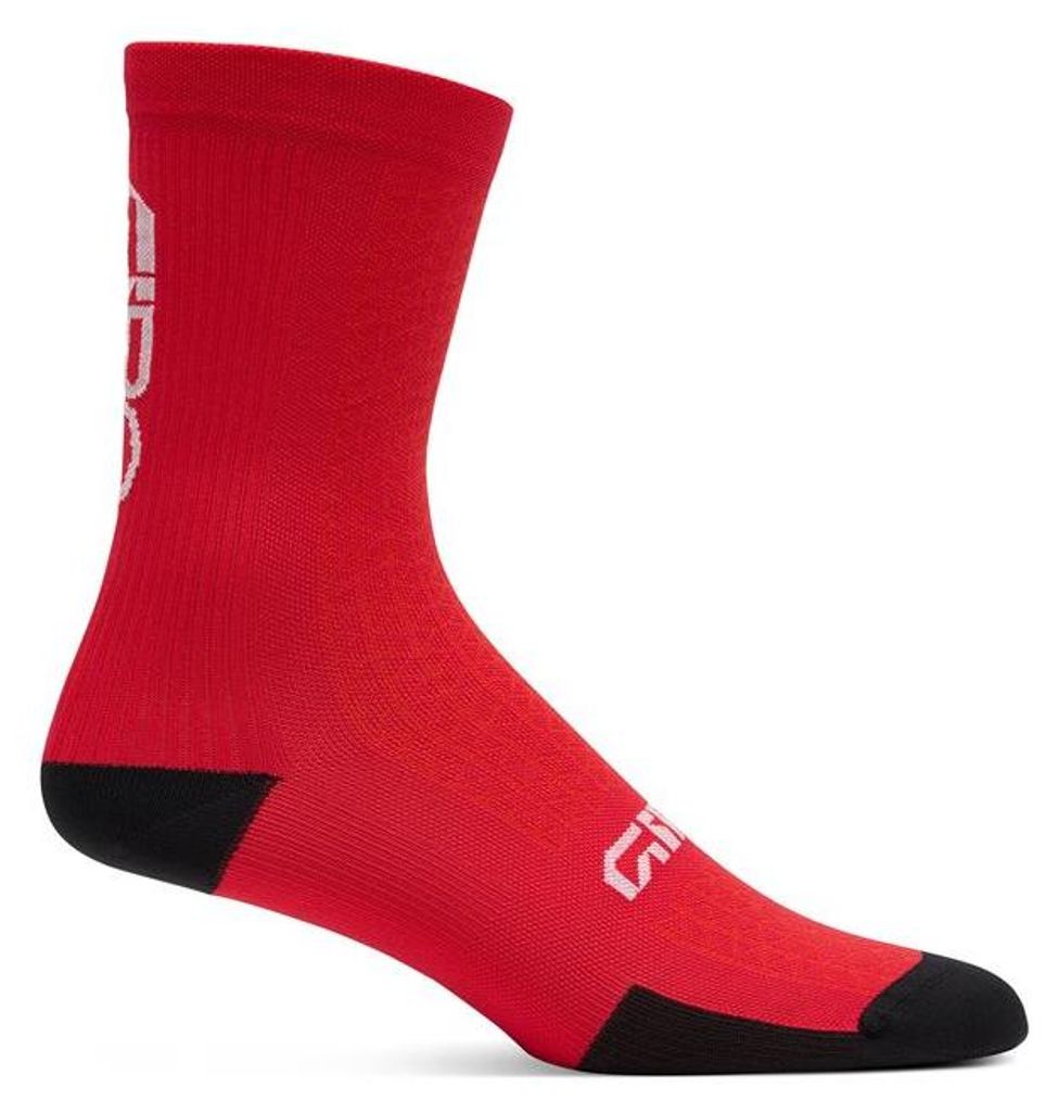 Giro HRC Team Radsport Socken feuchtigkeitsableitend Flame Red Größe L 15 cm
