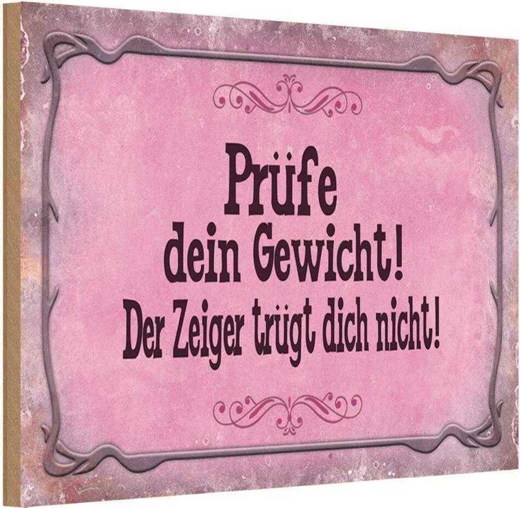 vianmo Holzschild 12x18 cm Prüfe dein Gewicht der Zeiger Dekoration