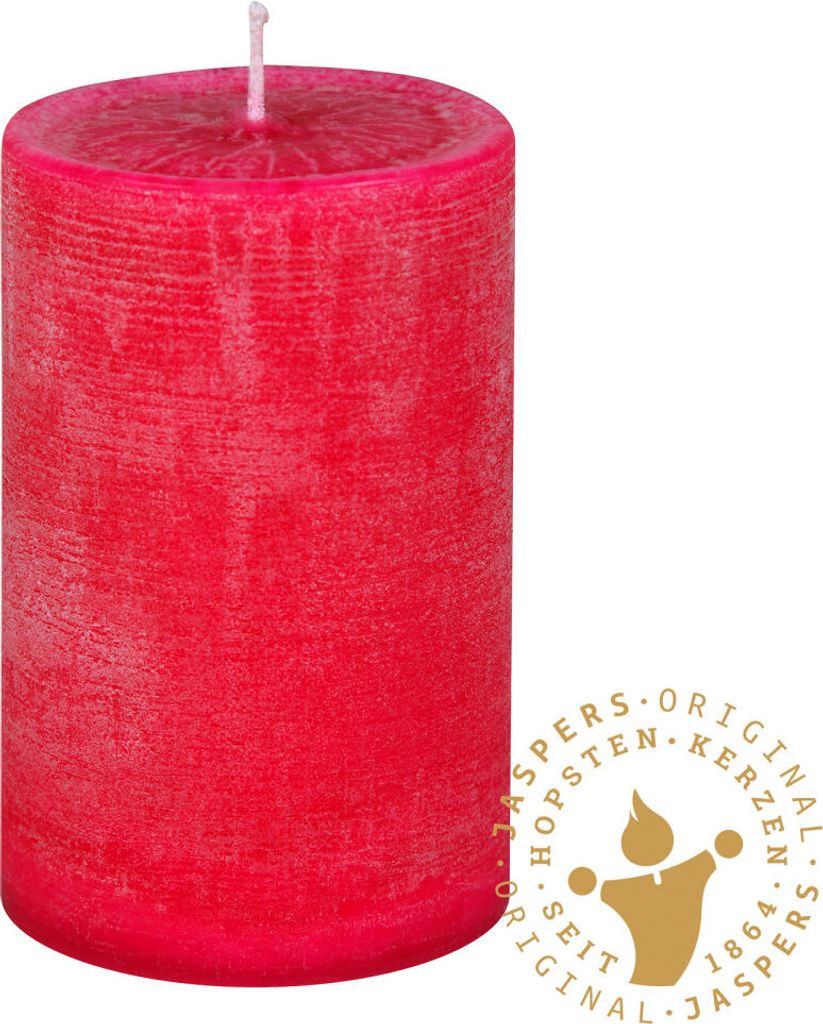 Rustik Kerzen, Nordische Reifkerzen, durchgefärbte Kerzen Fandango Rosa Ø 70 x 120 mm, 1 Stück