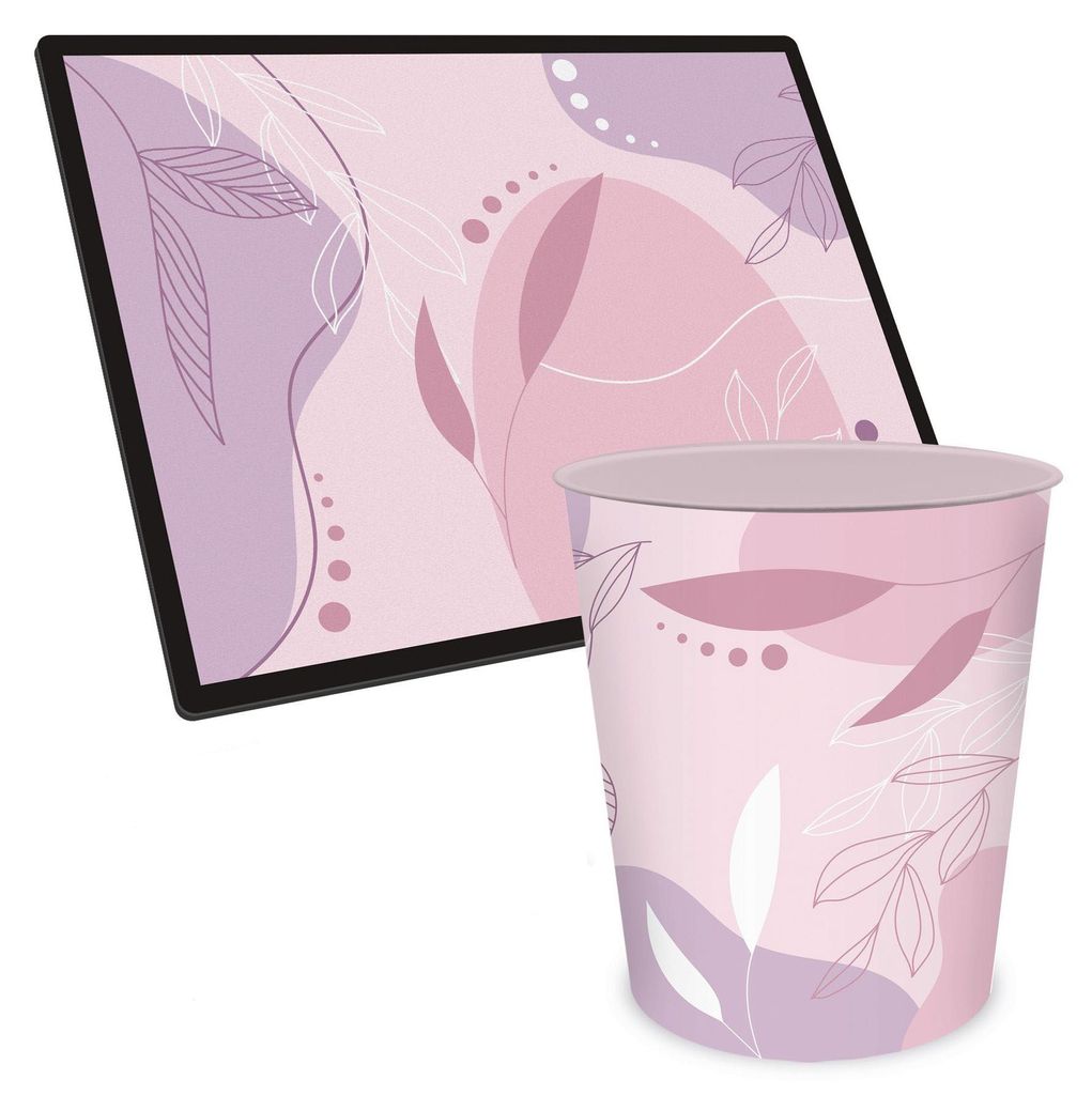 ITENGA Papierkorb Schreibtischunterlage Set - ca. 15 Liter - BOC1 rosa
