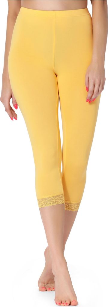 Merry Style Damen 3/4 Leggings MS10-290(Gelb, XS)