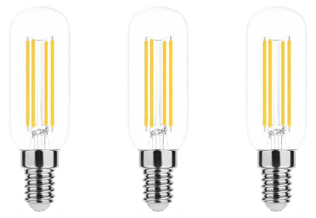 Modee E14 LED-Lampe 3,5 W - 350 lm - 2700 K - Warmweiß - LED-Filamentlampe T25 - Ersetzt 32-W-Halogen-Glühlampe - 3 Stück